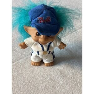 Vintage Ace Novelty Trolls Doll Blue Hair Baseball Cap Sport Outfit